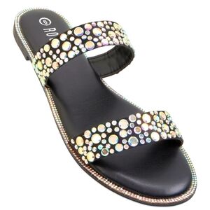 Roxy Black Sandals with Silver Accents